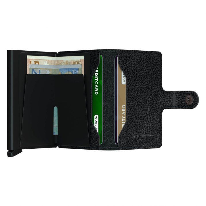 SECRID Miniwallet Veg Tanned Black-Black Leather Wallet SC8145