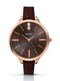 Sekonda Rose Gold Watch With Brown Leather Band SK2250 - Lyncris Jewellers