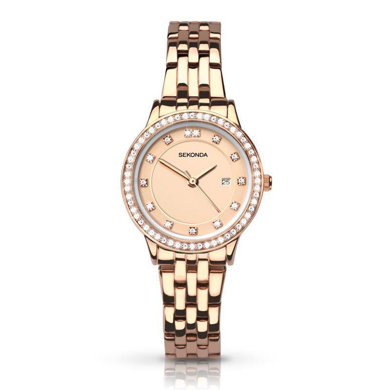 Sekonda Rose Gold Diamante Watch SK2391 - Lyncris Jewellers