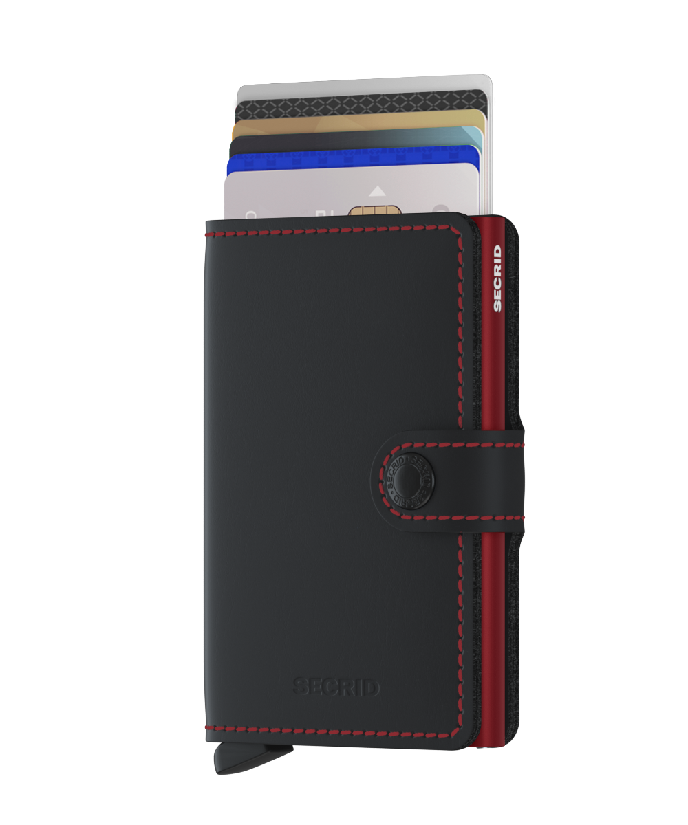 SECRID Miniwallet Matte Black & Red Leather SC7247 - B & S Lyncris Jewellers