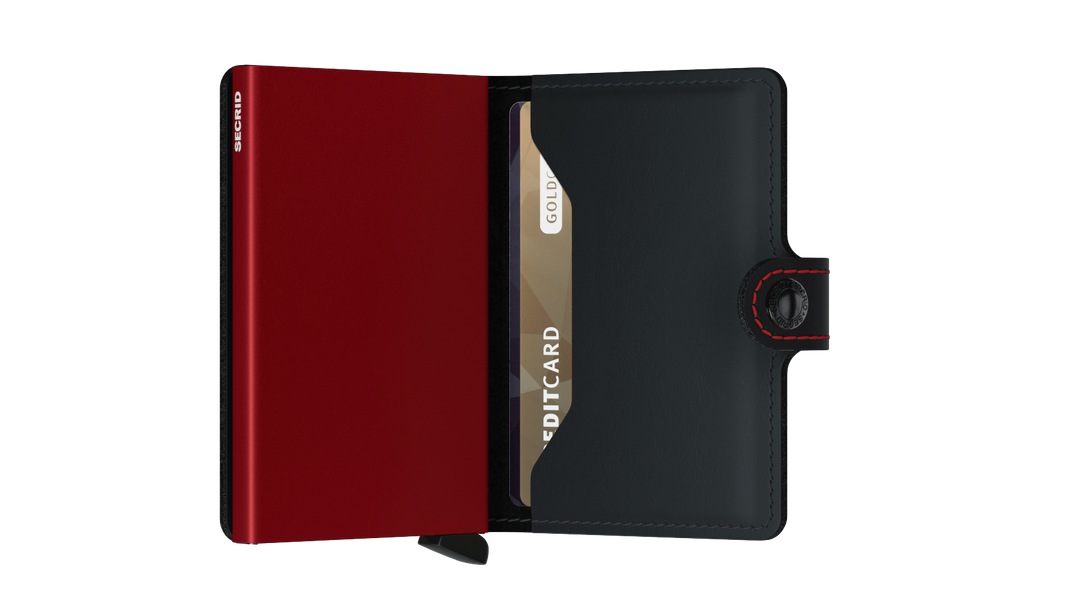SECRID Miniwallet Matte Black & Red Leather SC7247