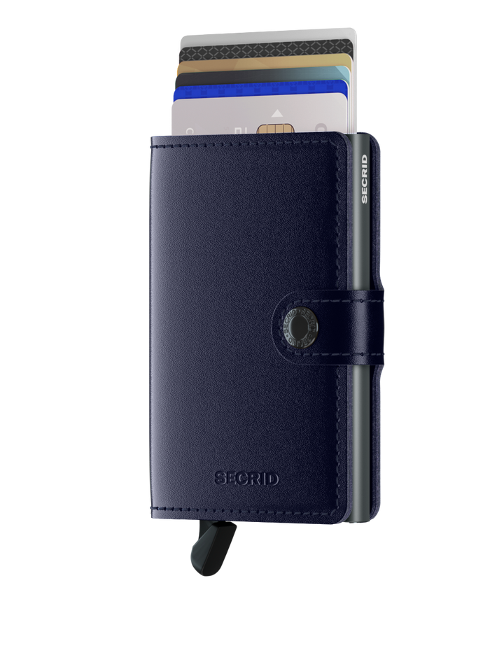 SECRID Miniwallet Metallic Blue Leather RFID SC7889