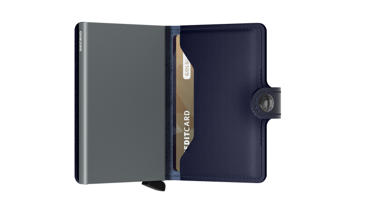 SECRID Miniwallet Metallic Blue Leather RFID SC7889
