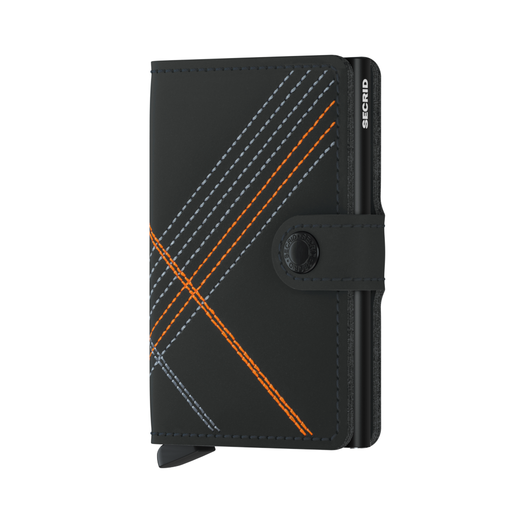 SECRID Slimwallet Stitch Linea Orange Leather RFID SC7995 - B & S Lyncris Jewellers