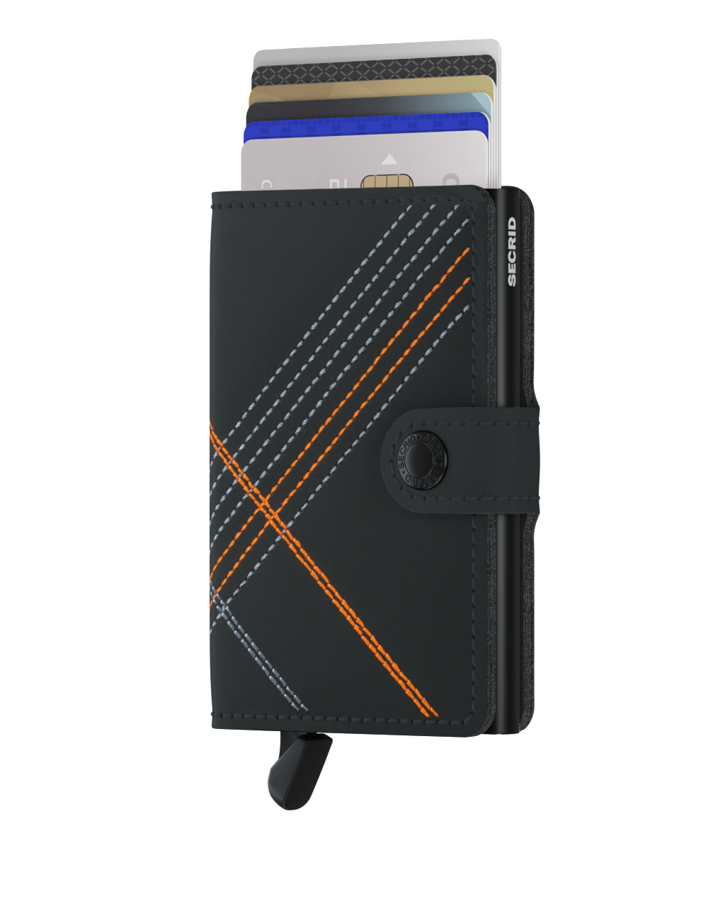 SECRID Slimwallet Stitch Linea Orange Leather RFID SC7995 - B & S Lyncris Jewellers