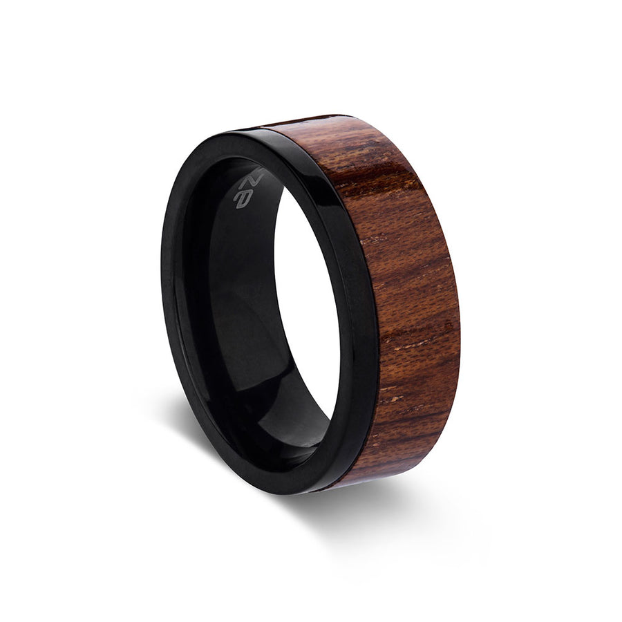 BLAZE Men's Infinity Black Titanium & Wood Ring - Lyncris Jewellers
