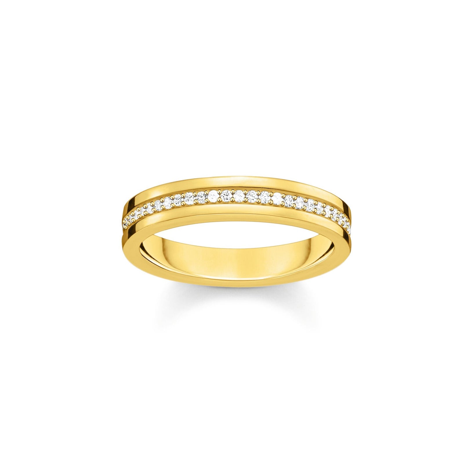 THOMAS SABO Golden Band Ring with White Zirconia - B & S Lyncris Jewellers