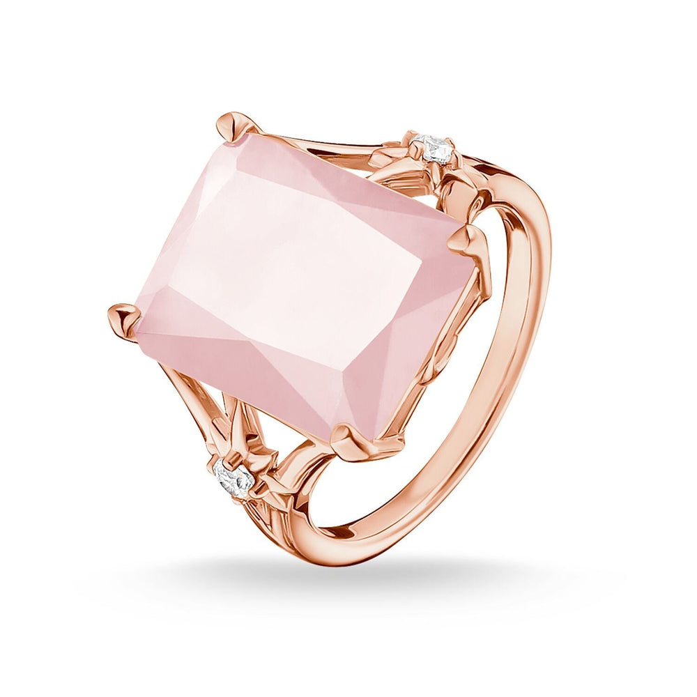 Thomas Sabo Ring Large Pink Stone With Star