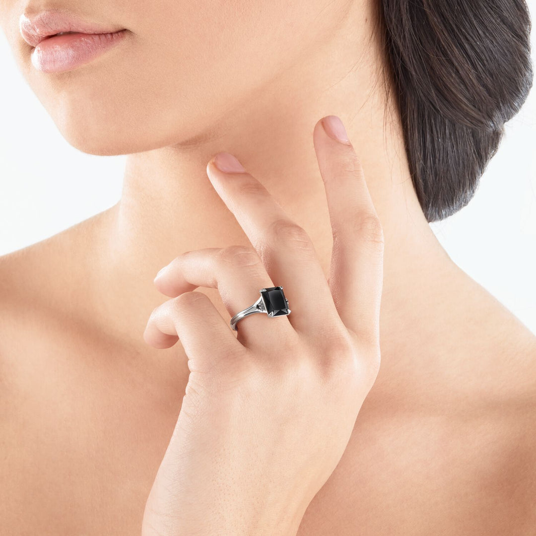 Thomas Sabo Ring Black Stone Silver | The Jewellery Boutique
