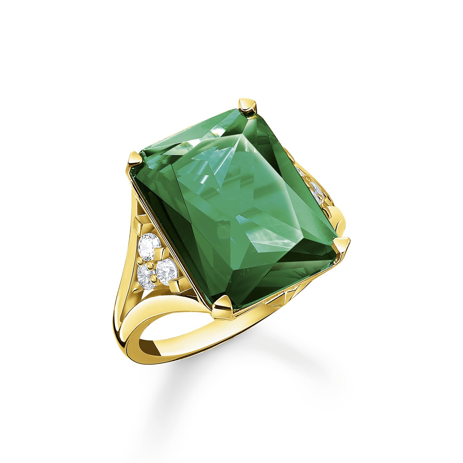 Thomas Sabo Ring Green Stone Gold | The Jewellery Boutique