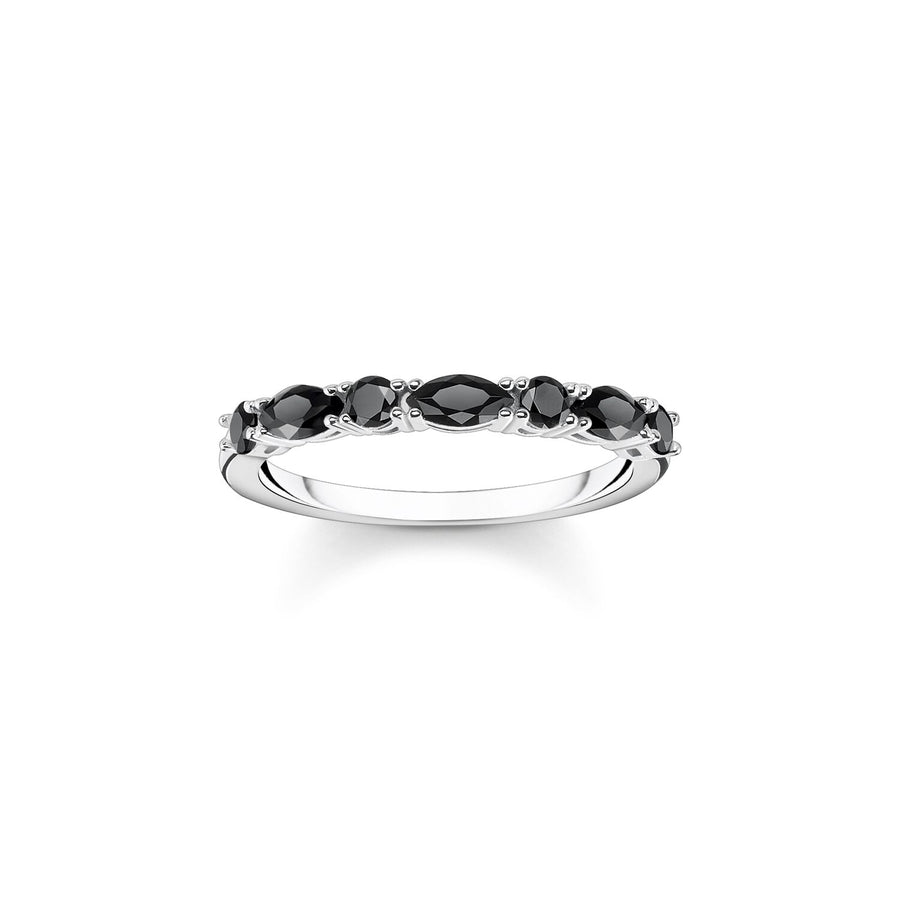 Thomas Sabo Ring Black Stones Silver | The Jewellery Boutique
