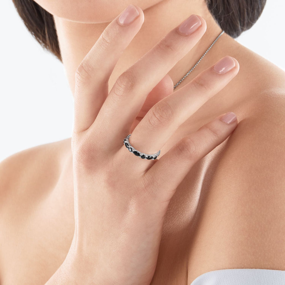 Thomas Sabo Ring Black Stones Silver | The Jewellery Boutique
