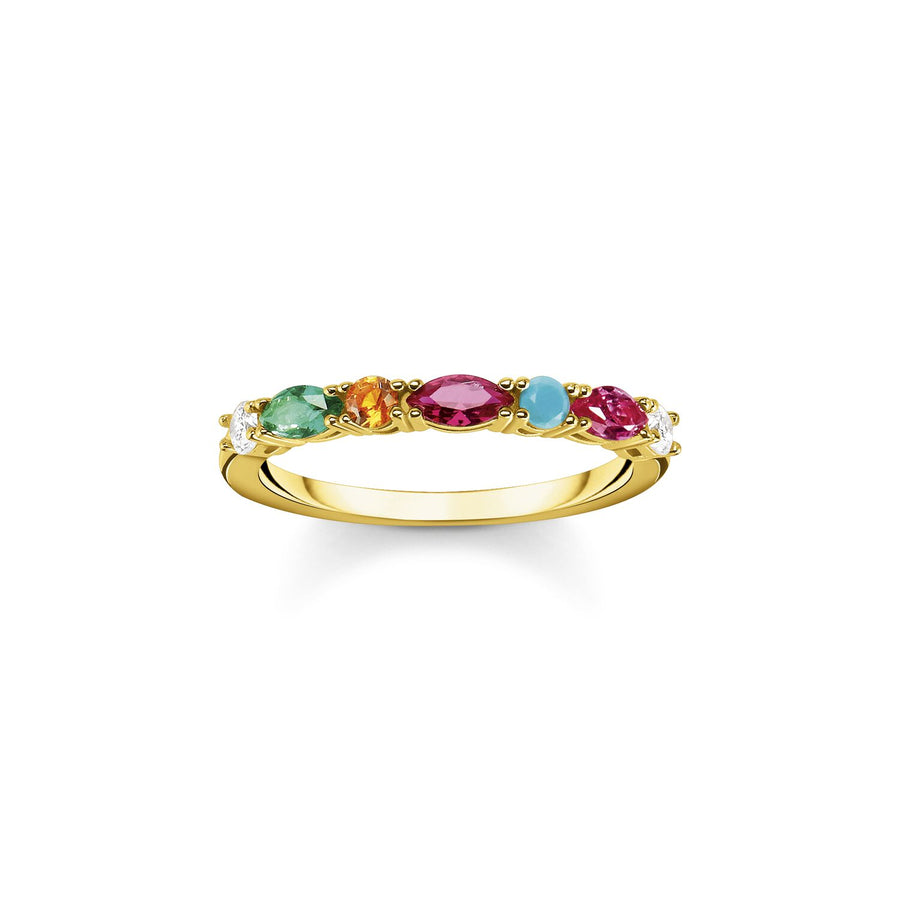Thomas Sabo Ring Colourful Stones Gold | The Jewellery Boutique