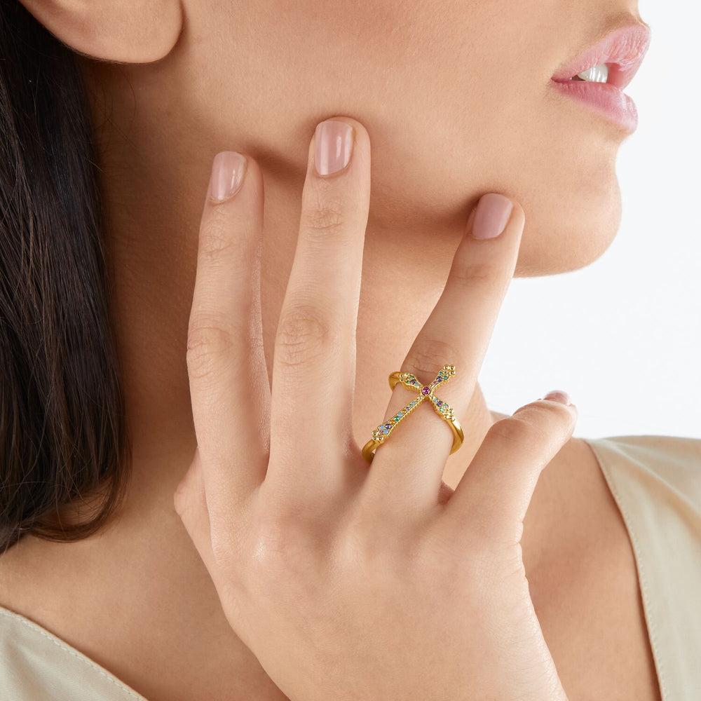 Thomas Sabo Ring Cross Gold | The Jewellery Boutique