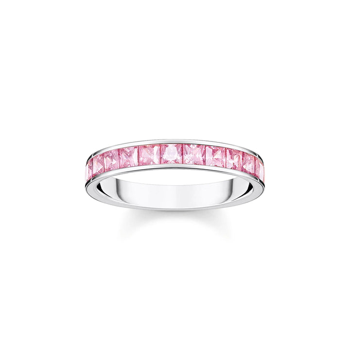 THOMAS SABO Heritage Pink Pave Silver Band Ring