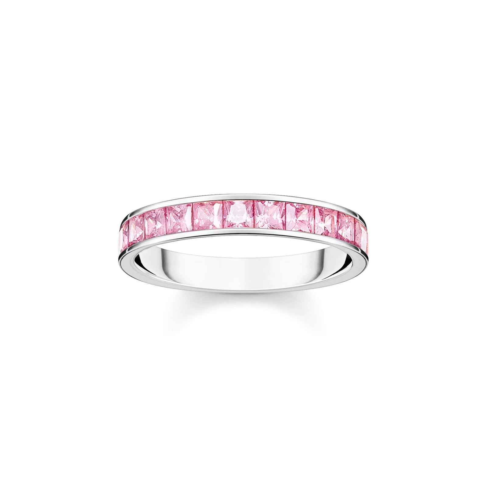THOMAS SABO Heritage Pink Pave Silver Band Ring - B & S Lyncris Jewellers