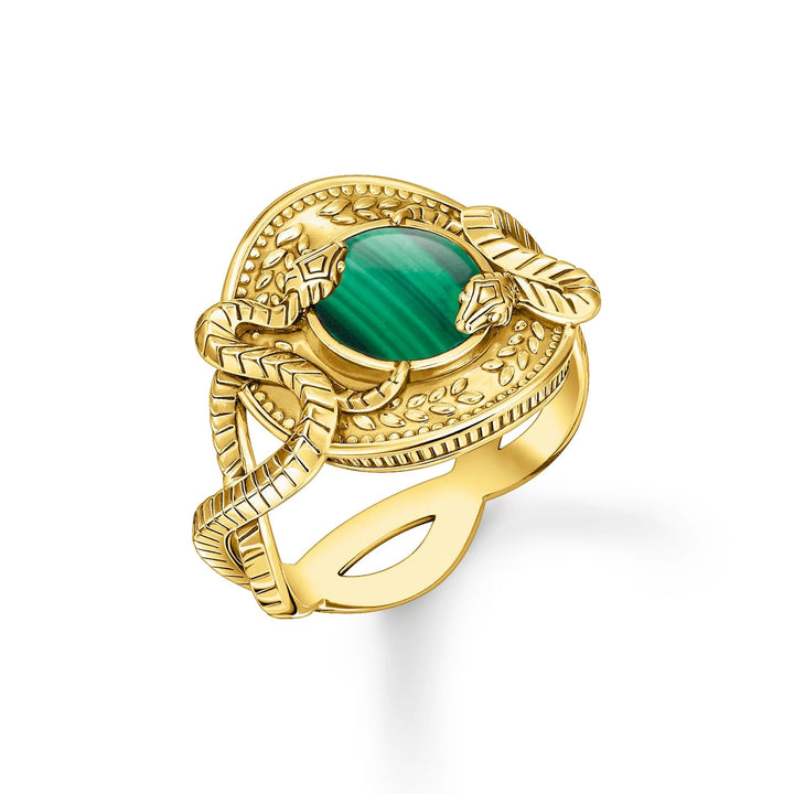 THOMAS SABO Serpent Green Gold Ring