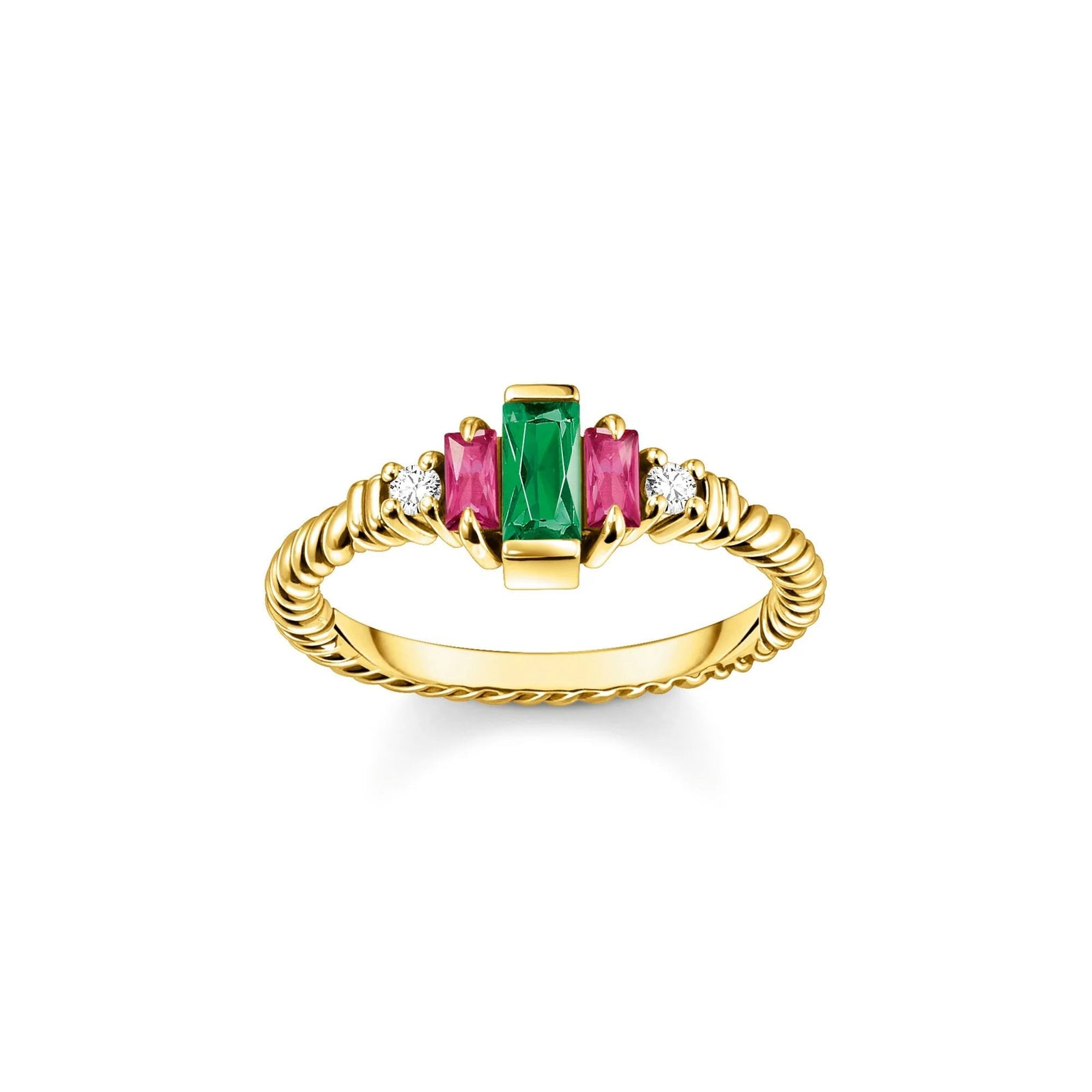 THOMAS SABO Mystic Gold And Green Cocktail Ring - B & S Lyncris Jewellers
