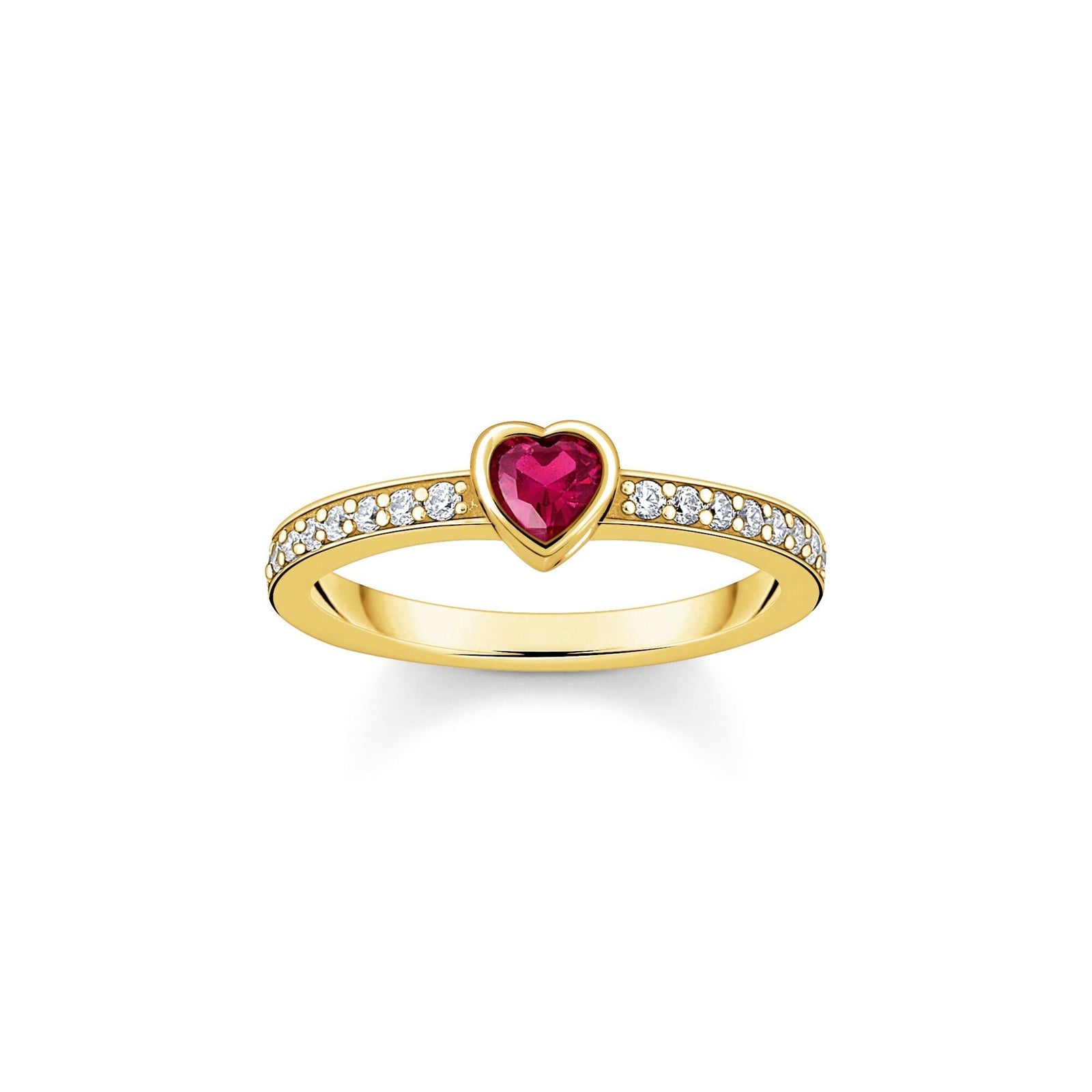 THOMAS SABO Solitaire Ring with Red Heart-Shaped Stone - B & S Lyncris Jewellers