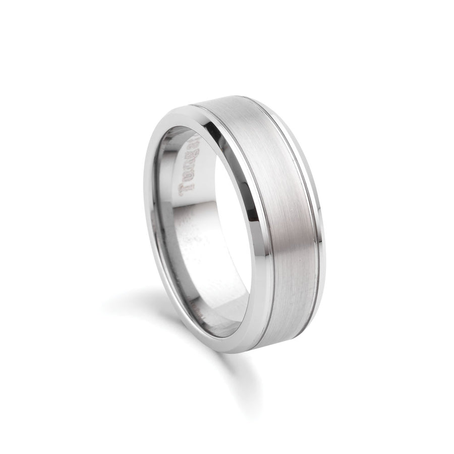 BLAZE Tungsten Steel Brushed Polished Ring - Lyncris Jewellers