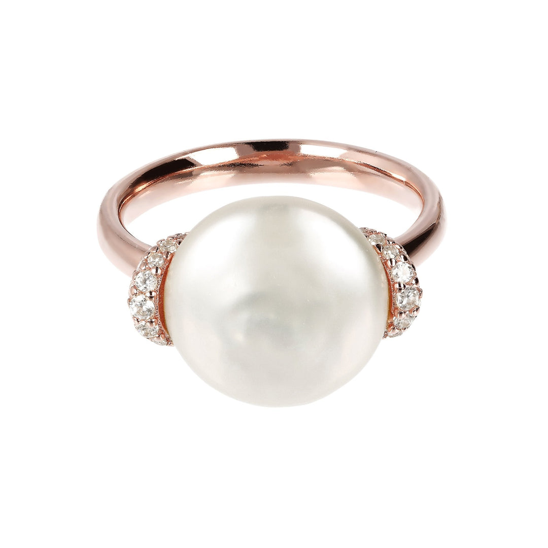 Bronzallure Maxima Freshwater Pearl Ring with Cubic Zirconia