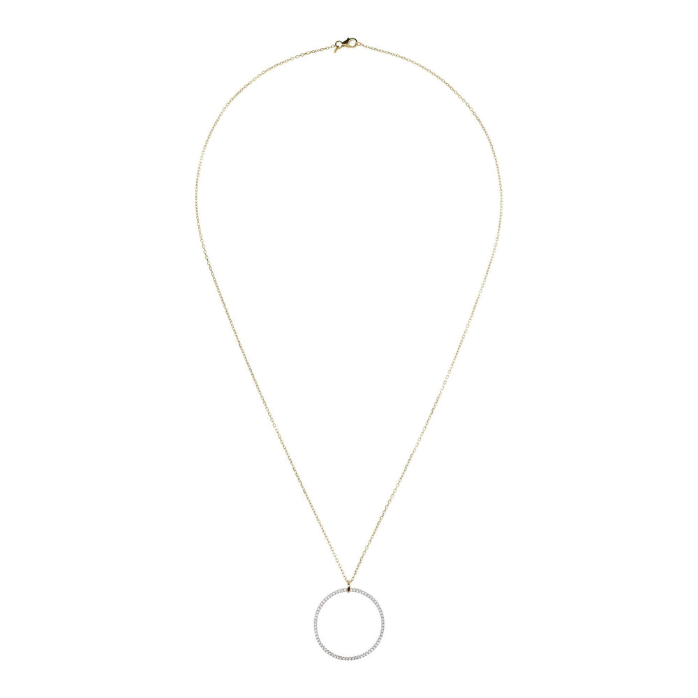 Bronzallure PavÃ© Open Circle Pendant Golden Necklace| The Jewellery Boutique