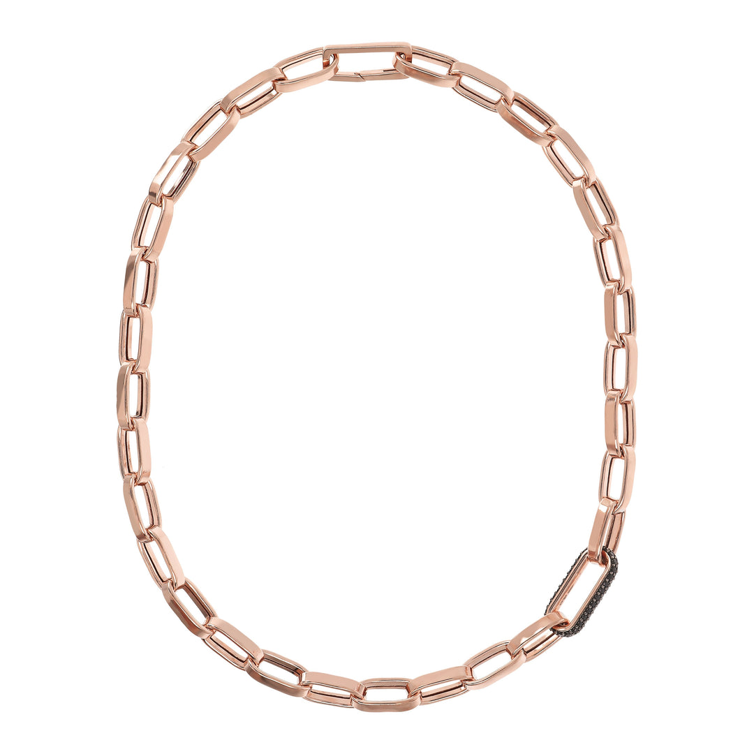 Bronzallure Bold Forzatina Chain Necklace with PavÃ© Detail