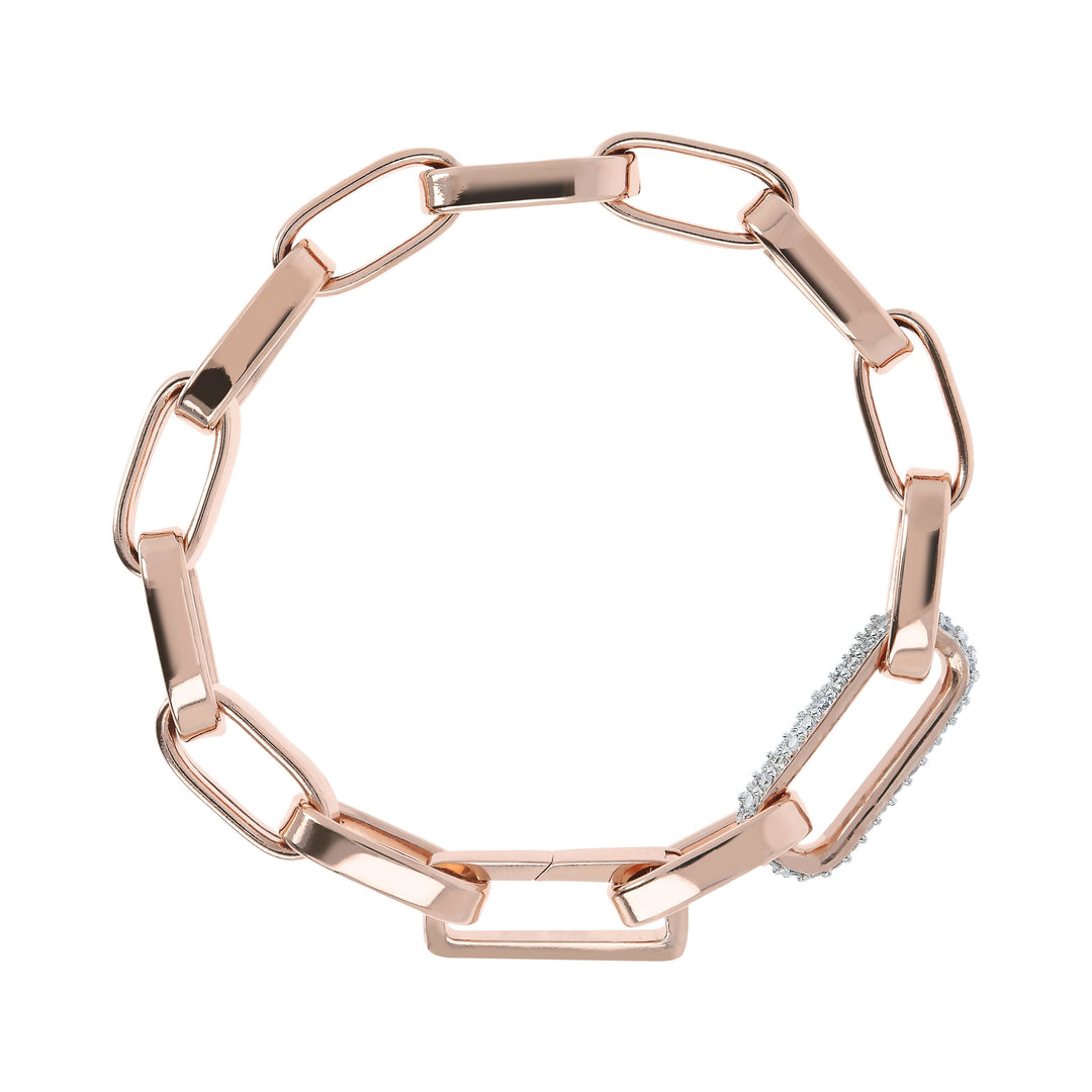 Bronzallure Bold Forzatina Chain Bracelet with PavÃƒÂ© Detail