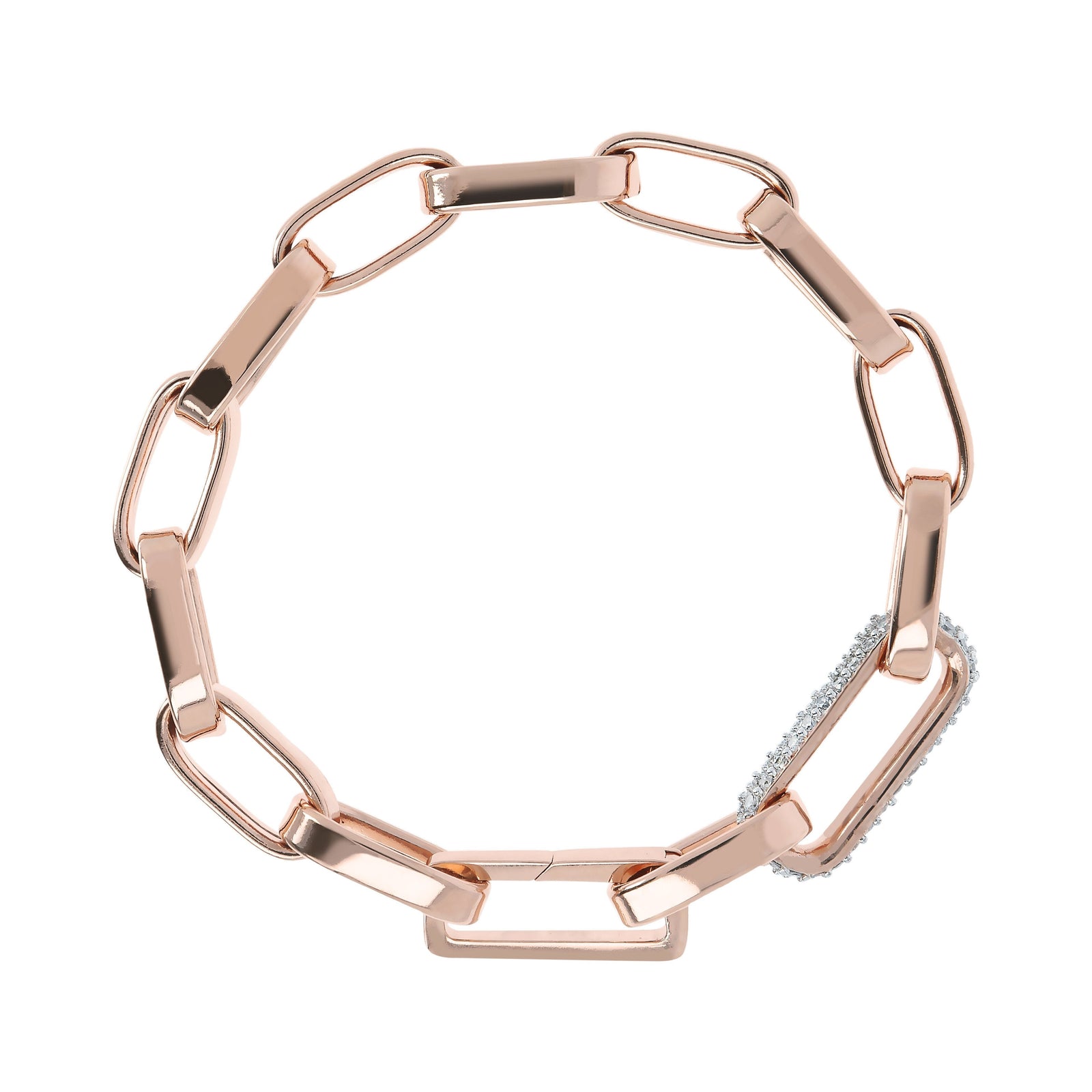 Bronzallure Bold Forzatina Chain Bracelet with PavÃƒÂ© Detail