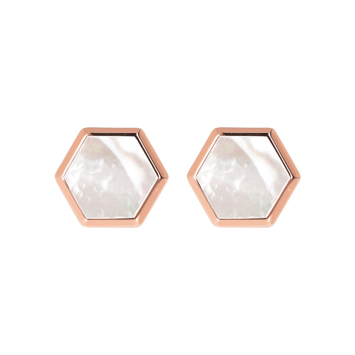 Bronzallure Hexagonal Button Earrings| The Jewellery Boutique