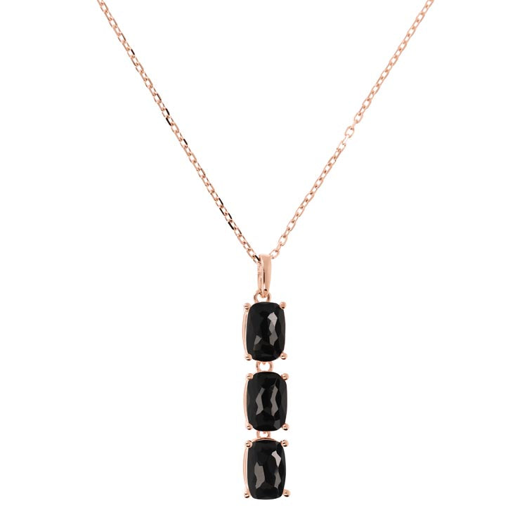 Bronzallure Variegata Black Onyx Pendant Necklace 47cm - B & S Lyncris Jewellers