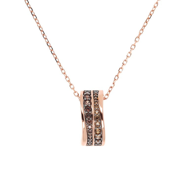 Bronzallure Altissima Brown Cubic Zirconia Necklace 40+5cm - B & S Lyncris Jewellers