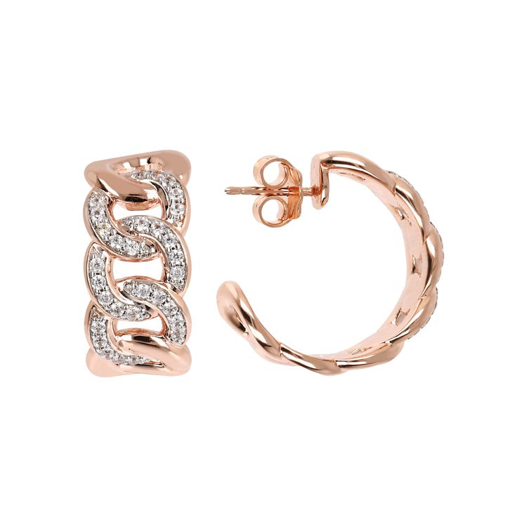 Bronzallure Altissima Cubic Zirconia Link Stud Earrings - B & S Lyncris Jewellers