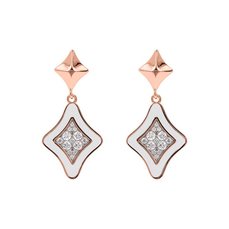 Bronzallure Alba White Cubic Zirconia Earrings - B & S Lyncris Jewellers